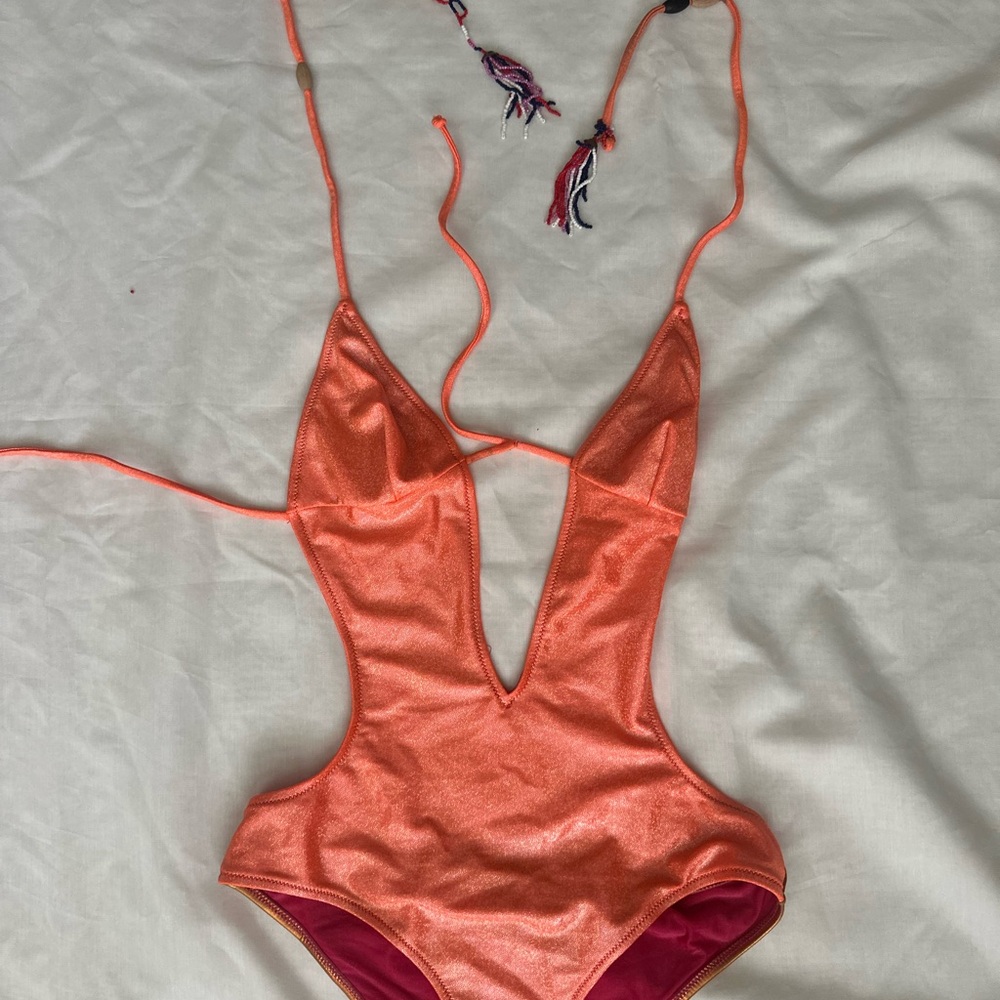 Custo Barcelona Orange One Piece Swimsuit